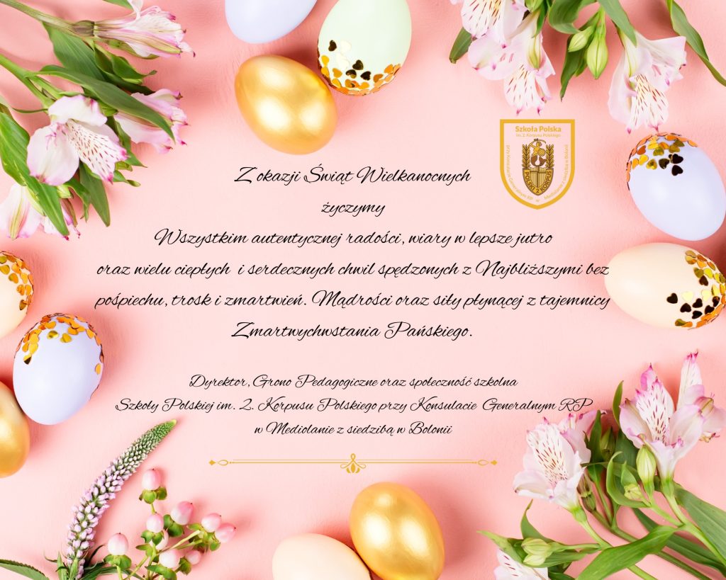 Najserdeczniejsze życzenia świąteczne  Wielkanoc 2024