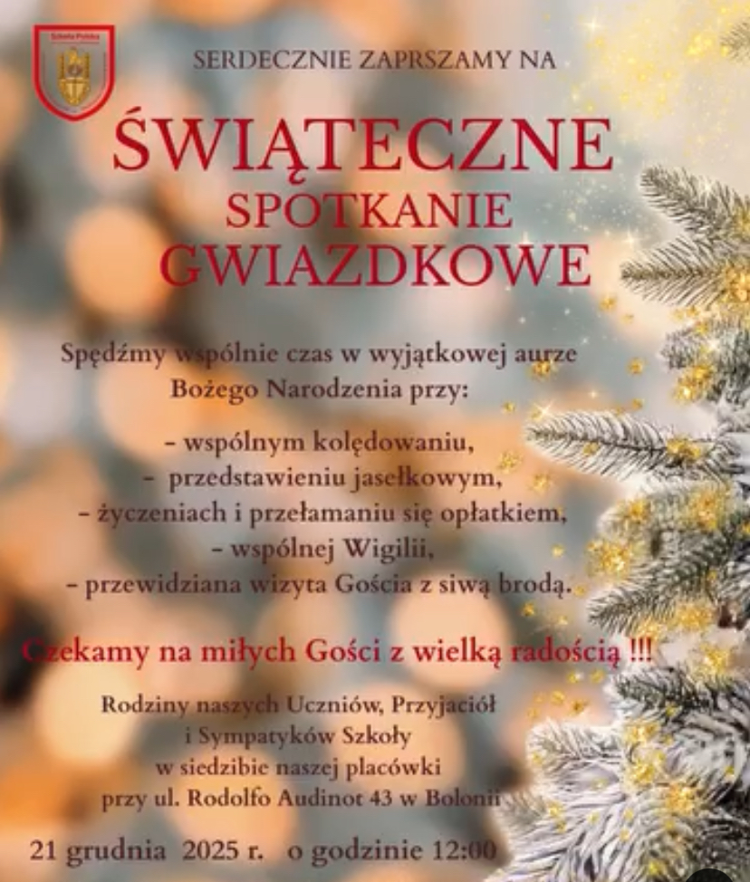 Zaproszenie na ŚWIĄTECZNE SPOTKANIE GWIADKOWE