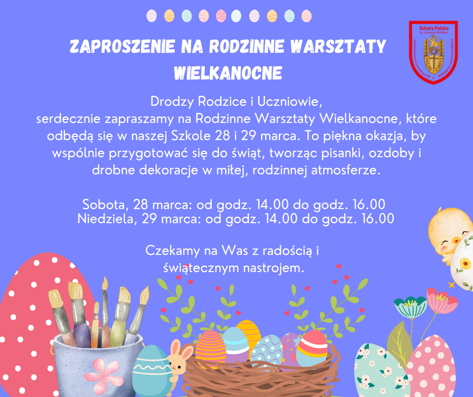 Zaproszenie na Rodzinne Warsztaty Wielkanocne