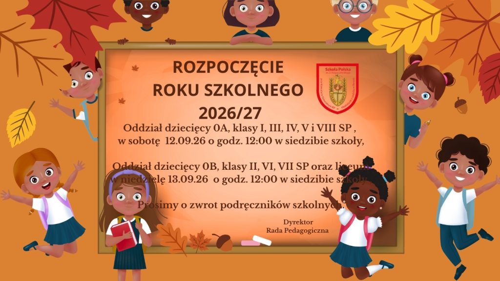 ROZPOCZĘCIE ROKU SZKOLNEGO 2026/27